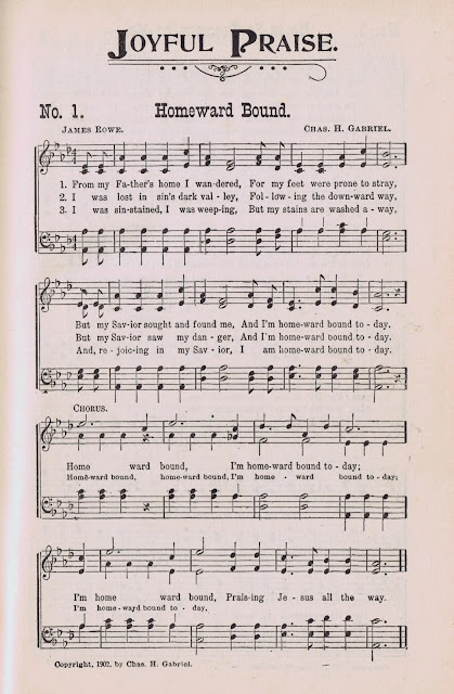 Homeward Bound Antique Hymn Book Page via Knick of Time