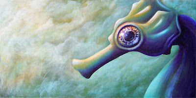Seahorse acrylic painting