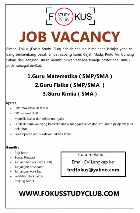 Oktober 2015 Lowongan Kerja Terbaru