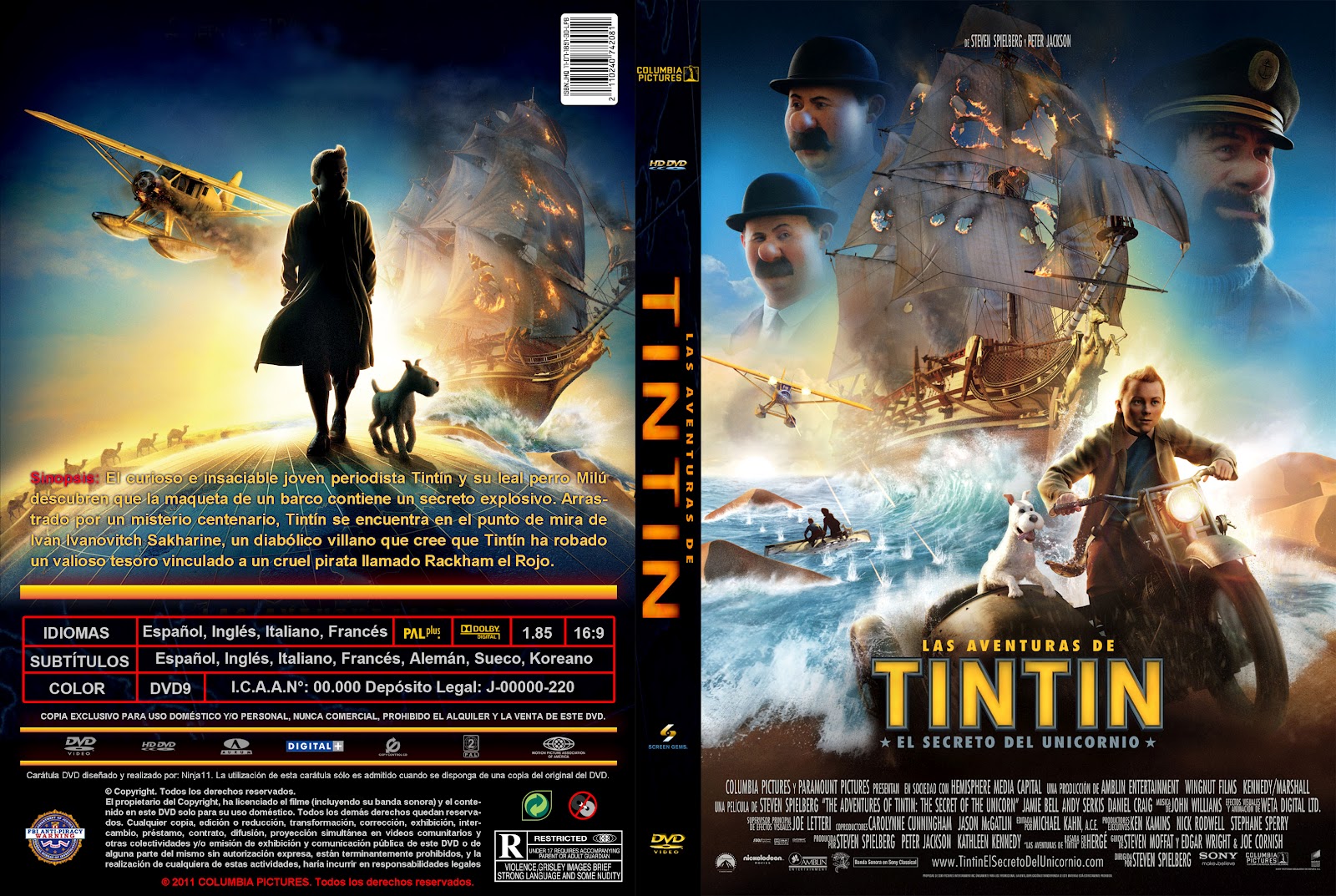 TIENDA DEL DVD LAS AVENTURAS DE TINTIN EL SECRETO DEL UNICORNIO (The