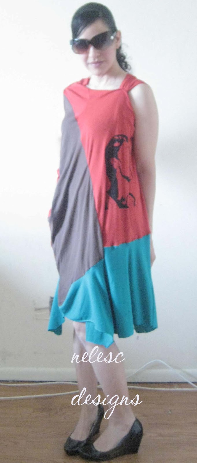 Nelesc Designs Sew and Tell Color Block Draped Dress