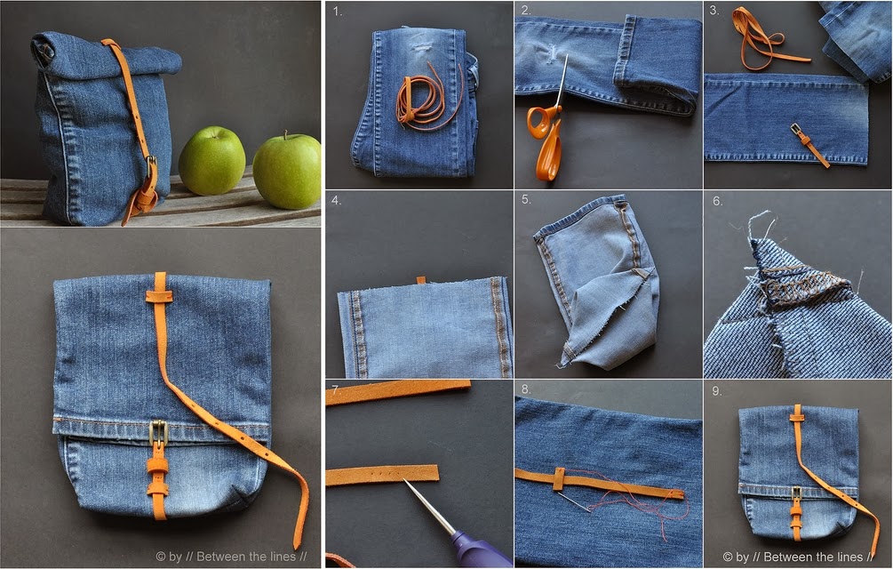 Recycling Denim Jeans Snack Bag DIY Craft Projects