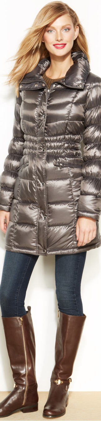  Michael Kors Pillow-Collar Quilted Packable Down Puffer Coat