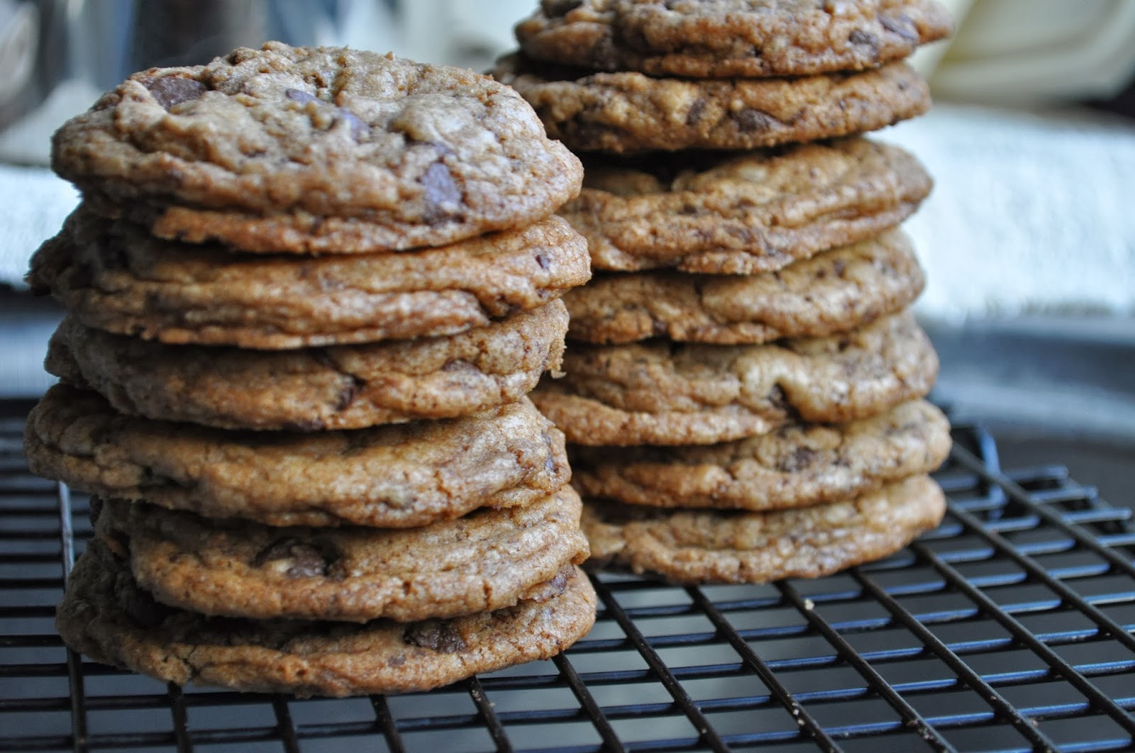 flat and chewy chocolate chipped cookies Chow Creations