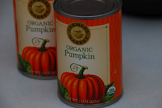 two cans of organic pumpkin puree