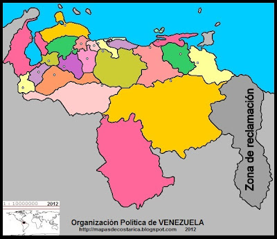 Mapa de la Organización política de VENEZUELA Mapa de la Organización política de VENEZUELA