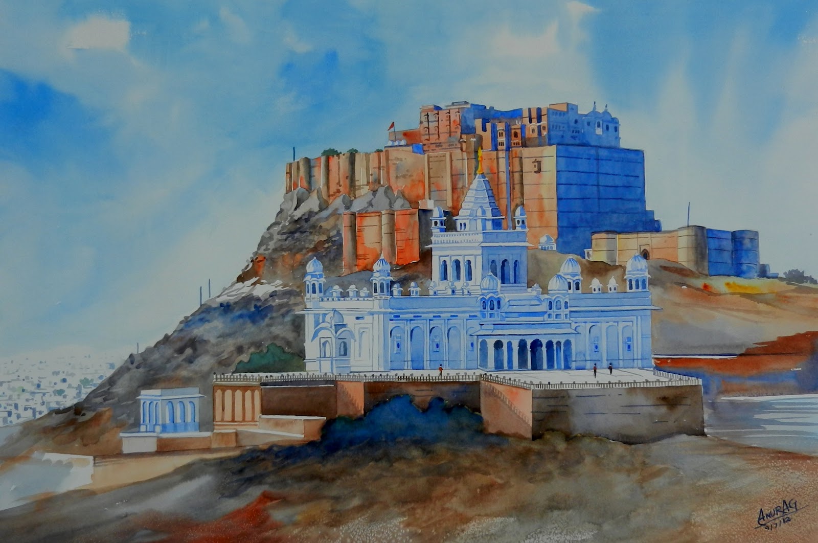 WATERCOLOR....MY LOVE JASWANT THADA,JODHPUR (Available)