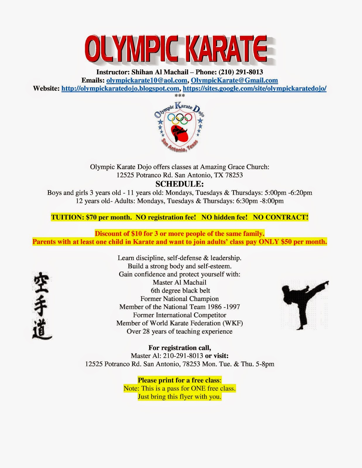 OLYMPIC KARATE DOJO (OKD,) San Antonio, TX. OLYMPIC KARATE DOJO IN SAN