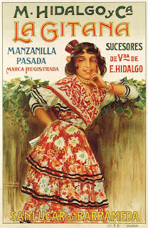 Cartel publicitario de manzanilla La Gitana Cartel publicitario de manzanilla La Gitana