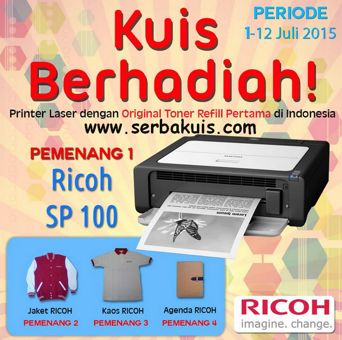 Kuis Online Berhadiah Printer Laser Ricoh SP100 GRATIS! Kuis Online Berhadiah Printer Laser Ricoh SP100 GRATIS!