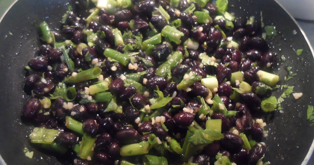Feeding 4 black beans with cilantro & Garlic