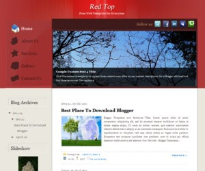Red Top Blogger Template