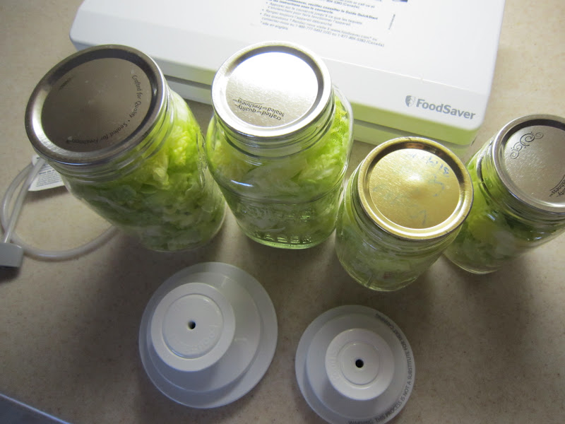 A Food Saver, Canning Jars and Lettuce