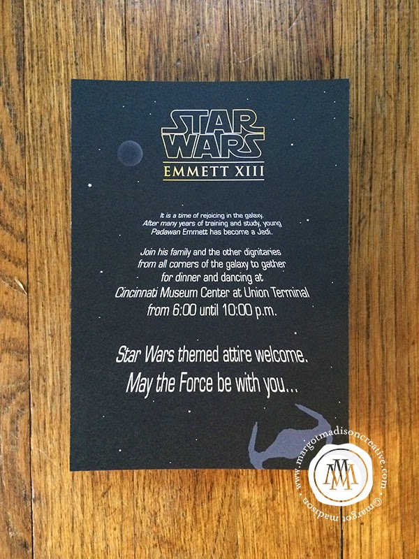 Sci-fi Space Wars Movie Bar Mitzvah Reception Card