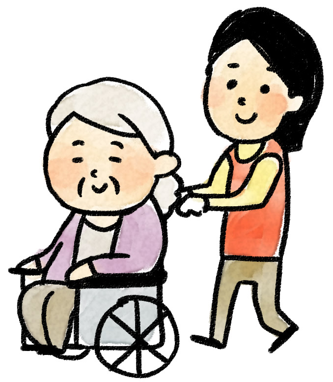 車椅子に乗ったおばあさんのイラスト 介護 ゆるかわいい無料イラスト素材集