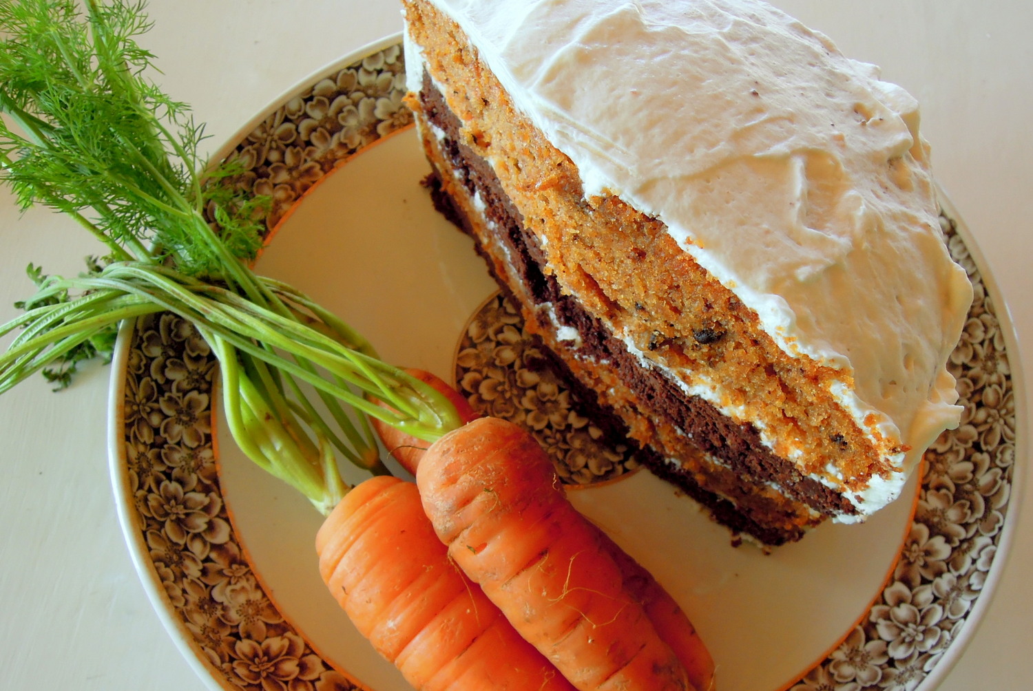 chowgypsy Brownie Carrot Layer Cake...It's Alive!