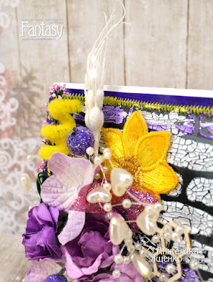 открытка с днем рождения, фиолетовый, желтый открытка с днем рождения, фиолетовый, желтый