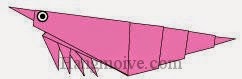 Bước 18: Vẽ mắt để hoàn thành cách xếp con tôm bằng giấy theo phong cách origami. Bước 18: Vẽ mắt để hoàn thành cách xếp con tôm bằng giấy theo phong cách origami.