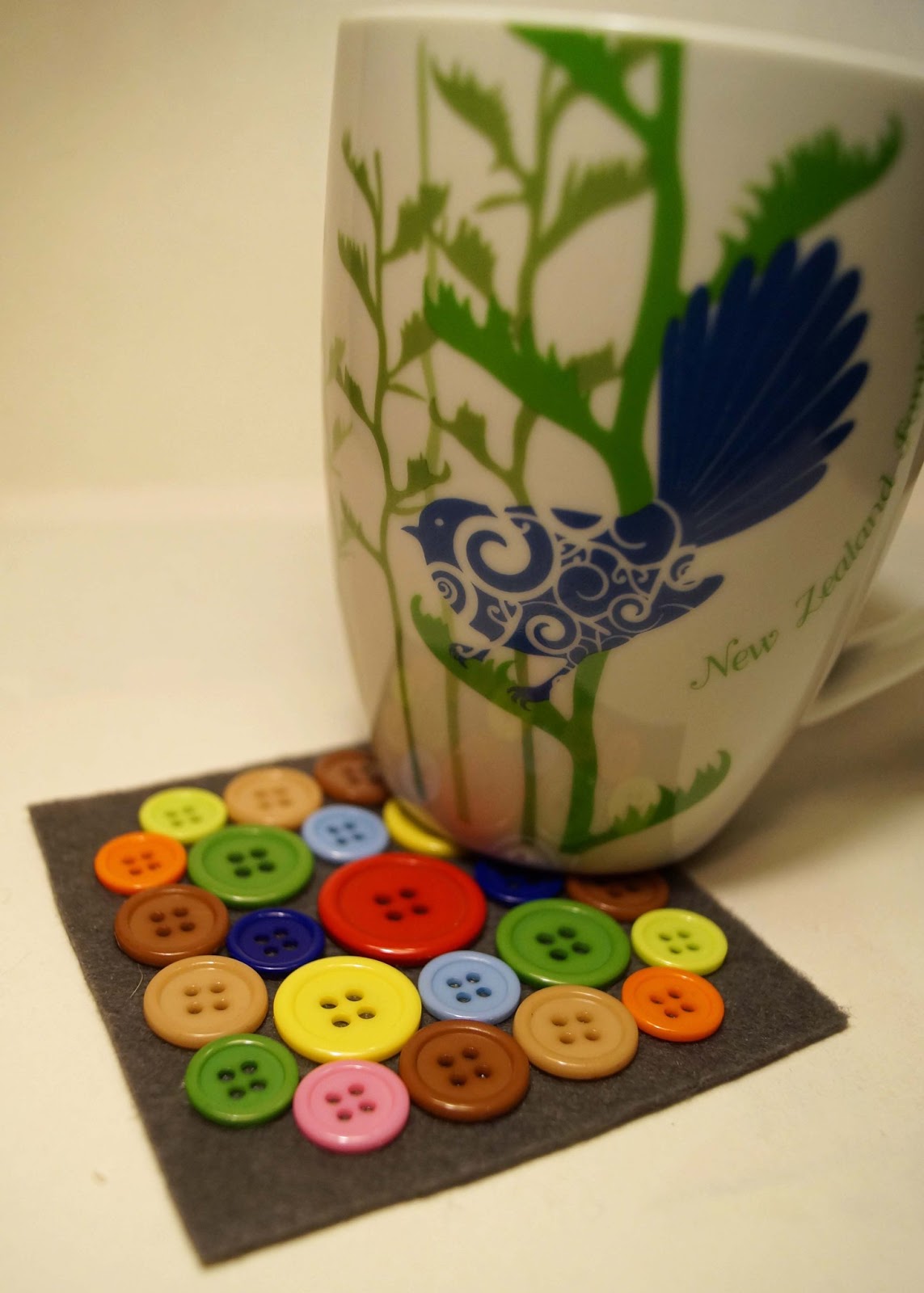 buttons and paint... and a Button Coaster