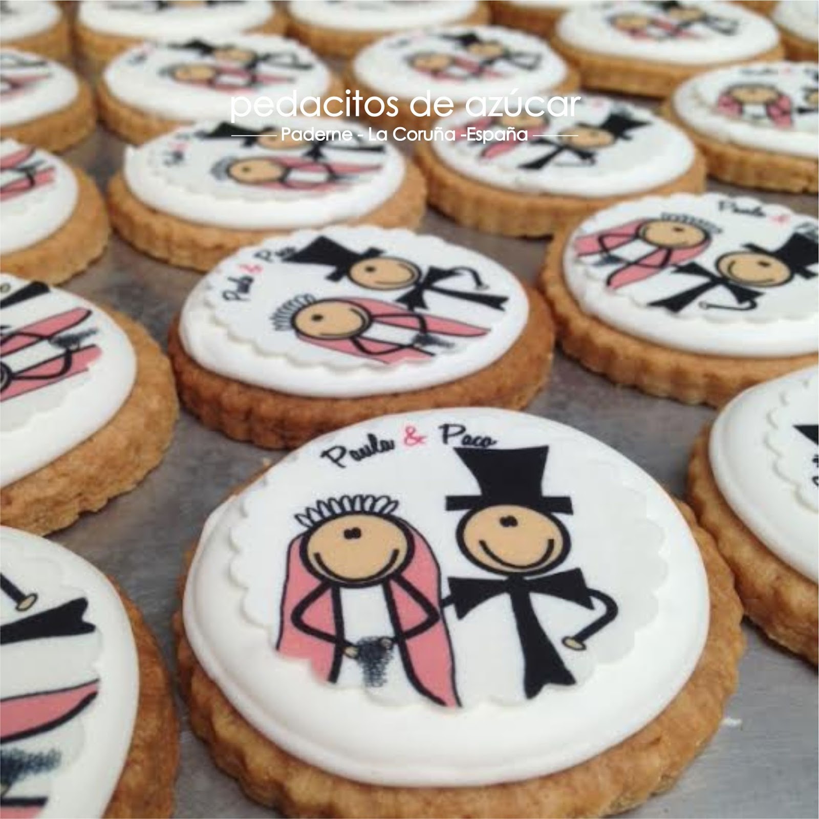 Pedacitos de Azúcar: GALLETAS ANIVERSARIO DE BODA DE PAULA Y PACO.