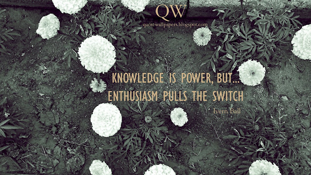 “Knowledge is power, but enthusiasm pulls the switch.” ―Ivern Ball