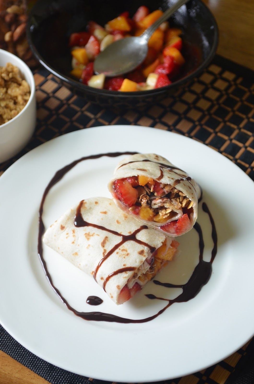 Dishing With Divya Sweet Mixed Fruits and Granola Breakfast Wraps