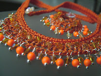 Swarovski Neon - Wire Crochet Necklace & Earrings