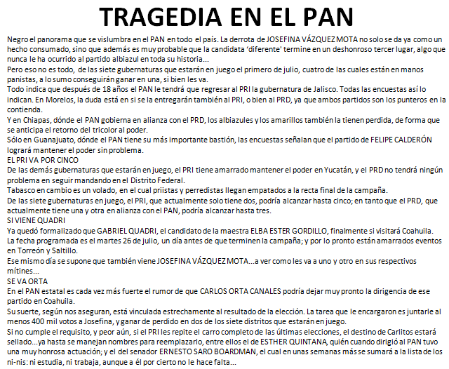 Tragedia en el PAN