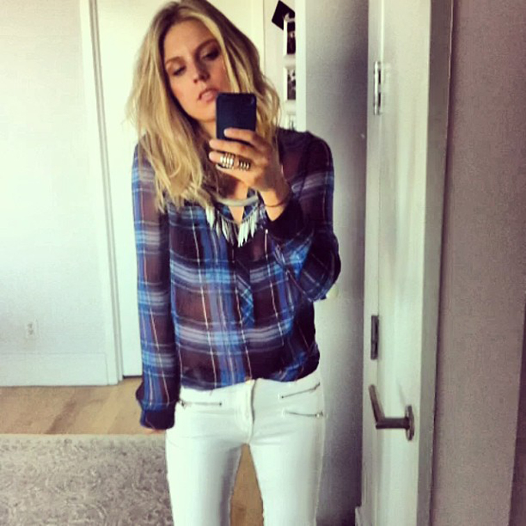 Fashion Over Reason Plaid H&M top White Jeans Armor Ring