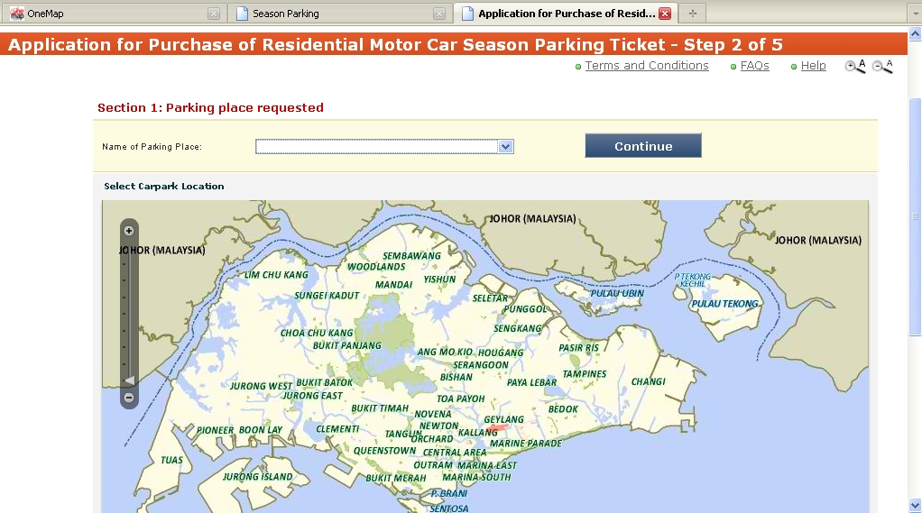 OneMap.sg: Services Icon - Season Parking