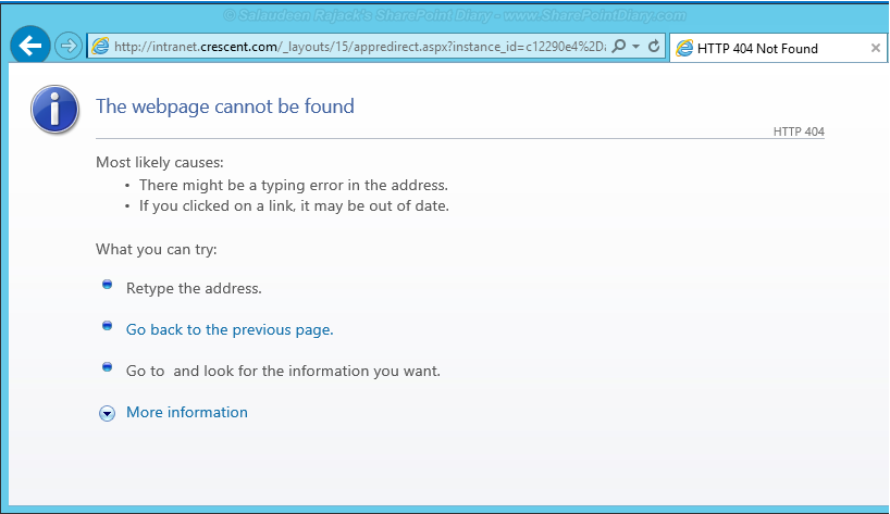 sharepoint 2013 apps page cannot be displayed sharepoint 2013 apps page cannot be displayed