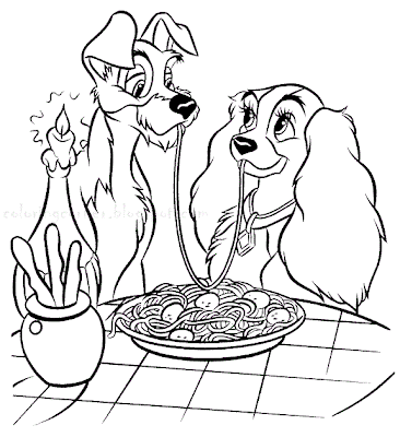 Lady and the Tramp Coloring Pages Printable
