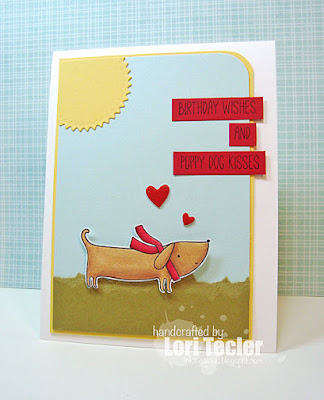 Birthday Kisses and Puppy Dog Wishes card-designed by Lori Tecler/Inking Aloud-stamps from My Favorite Things