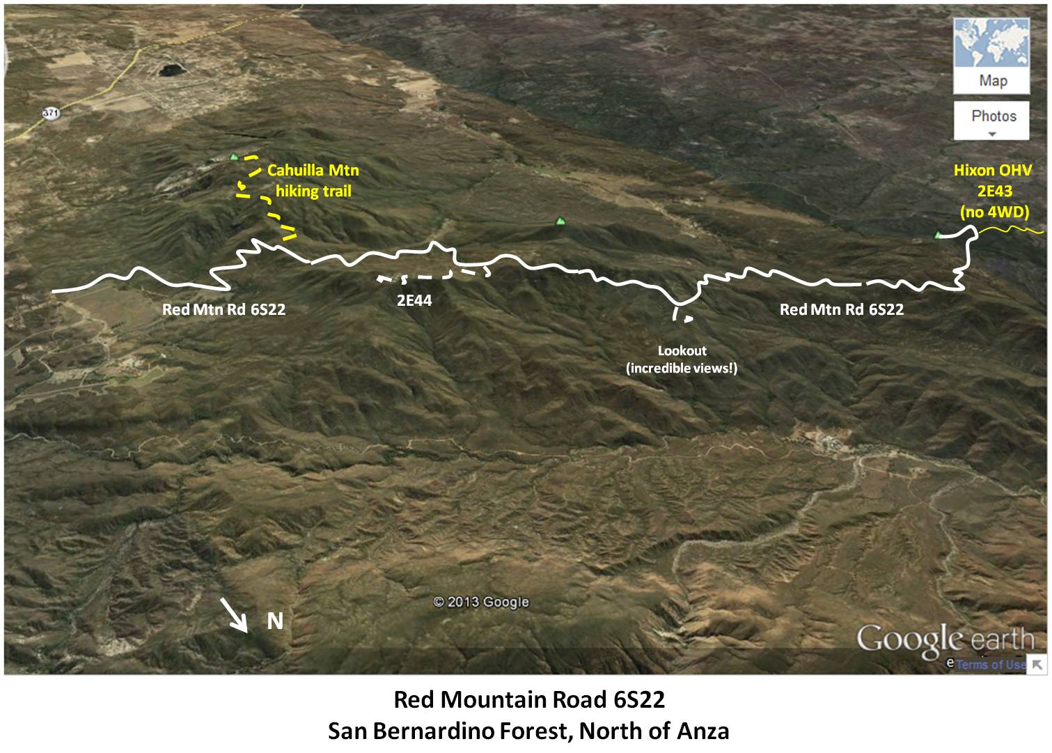 one of the first waypoints is the intersection withe cahuilla mtn hiking trail while i didn t have time for this side trip i understand that it views from one of the first waypoints is the intersection withe cahuilla mtn hiking trail while i didn t have time for this side trip i understand that it views from