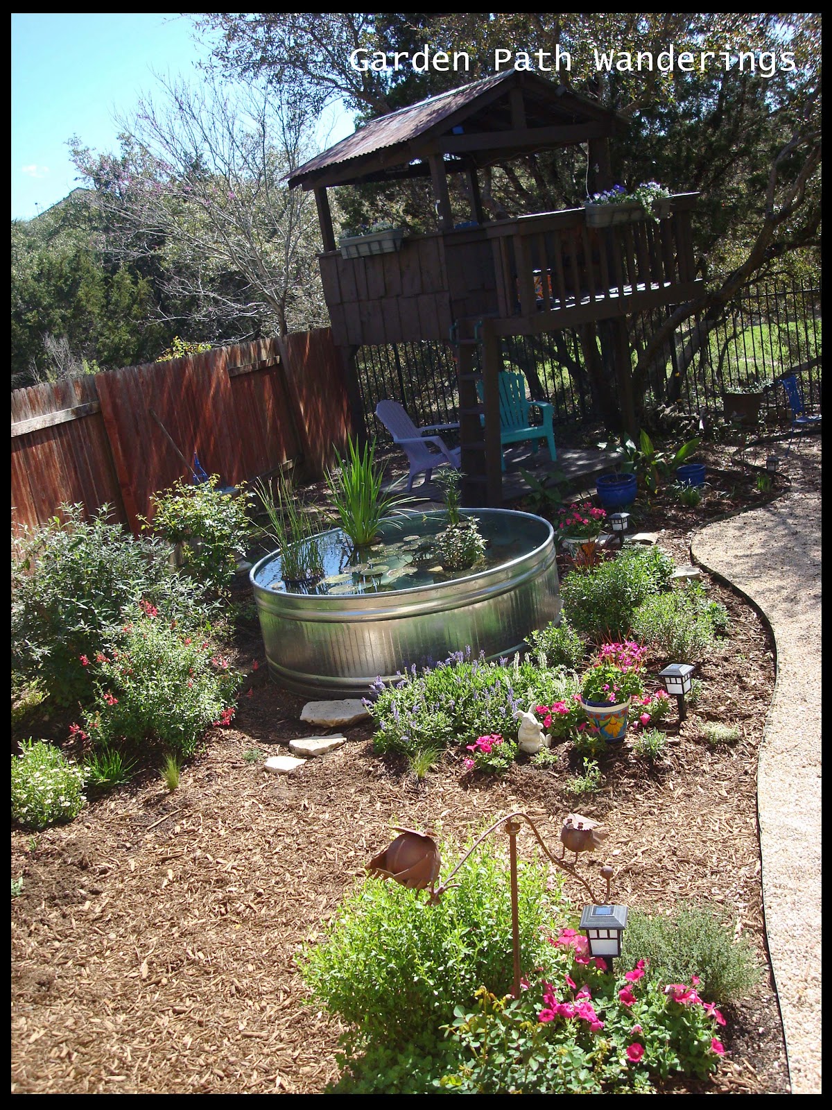 Garden Path Wanderings Stock Tank Water Garden is in!