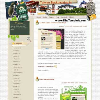 Taiwan Backpacking in Style with Fabulous Switzerland blogger template from wordpress. blogger template for travel blog