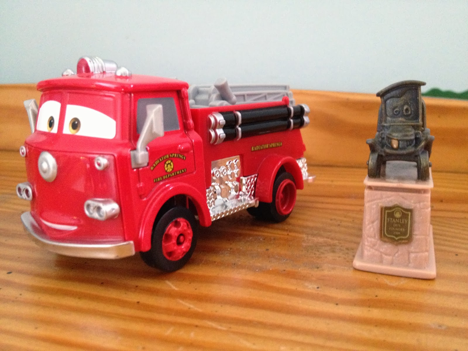 Dan the Pixar Fan Cars Red and Stanley Movie Moment