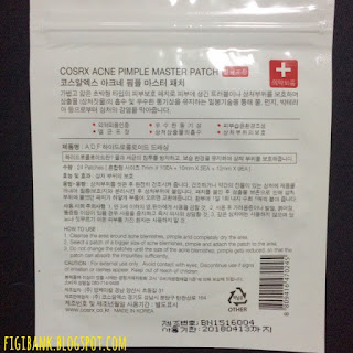 COSRX Acne Pimple Master Patch back of packaging