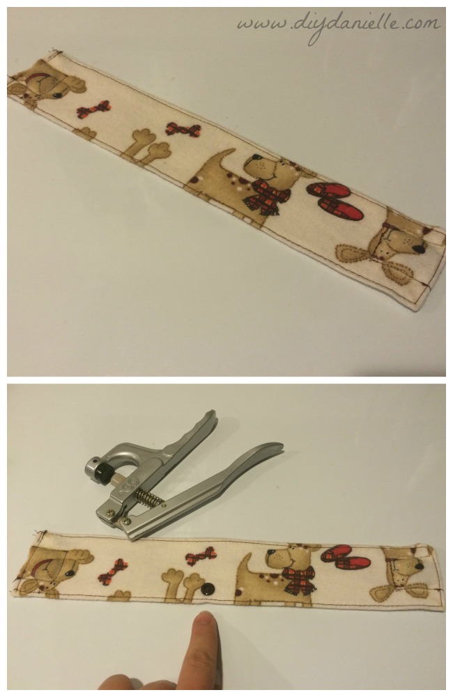 Add snap for tag to dog collar for kids to play with. Add snap for tag to dog collar for kids to play with.