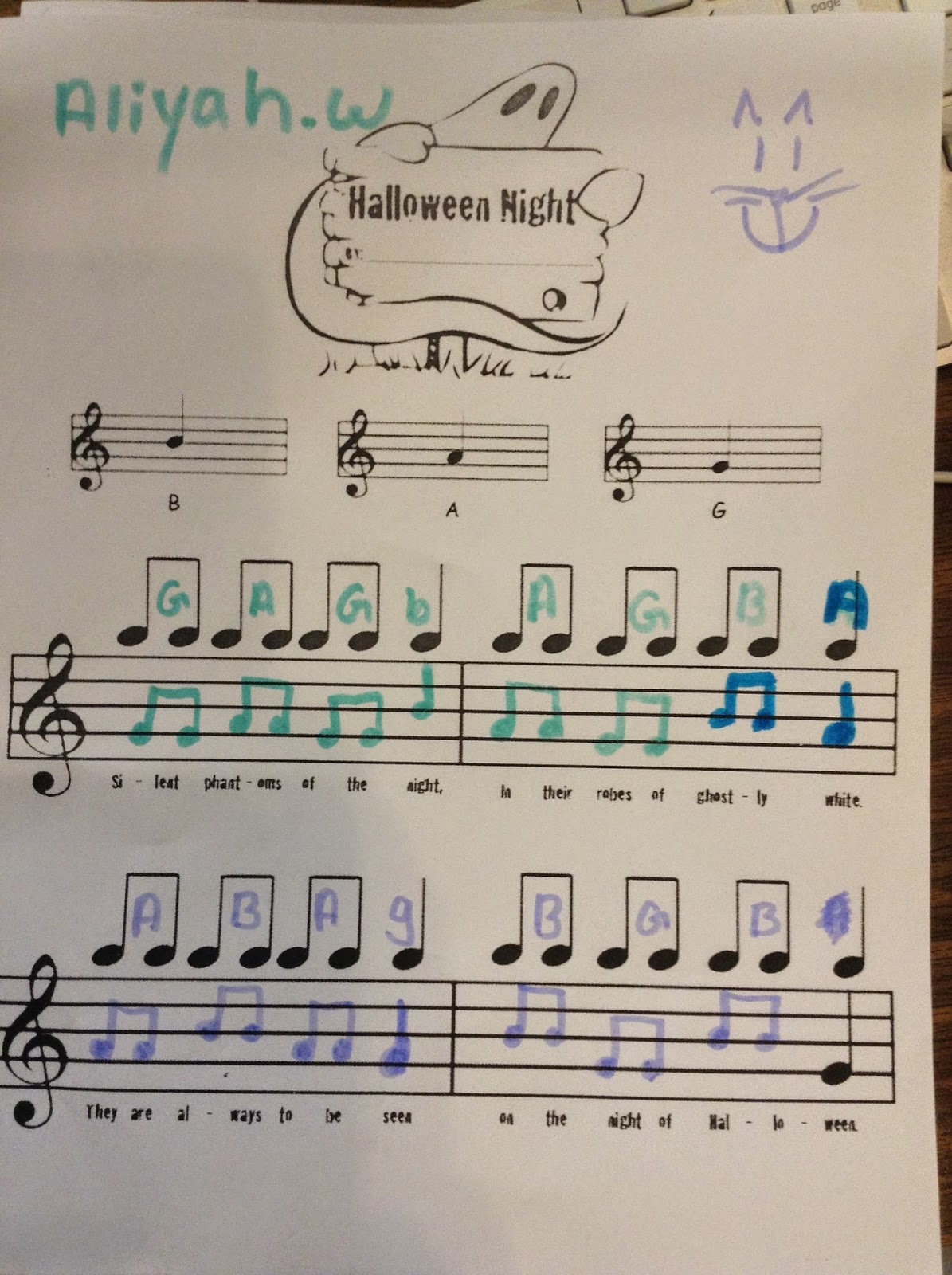 Buchanan Music Program Halloween Night Recorder Compositions