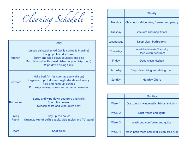 Crushing On Chic My Cleaning Organization Schedule Tips For A
