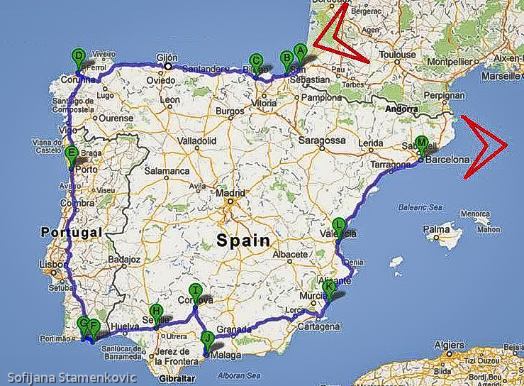 spanija karta Travelling and Beyond : 2012   Avgust, Španija spanija karta