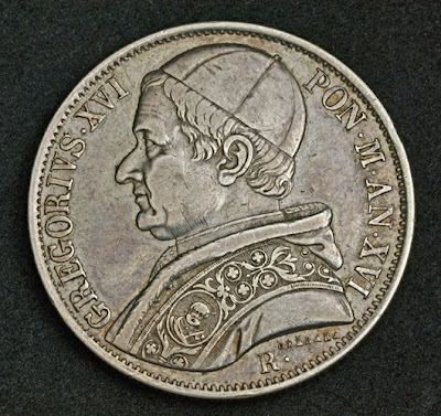 Vatican, Pope Gregory XVI. Large Papal Silver Scudo coin