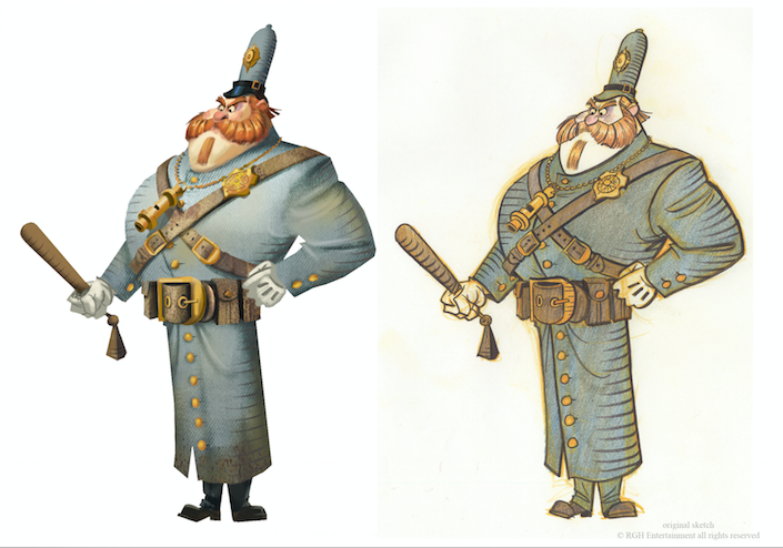 Art Director and Painter for 3D development (on the left) for designer's sketch (on the right)