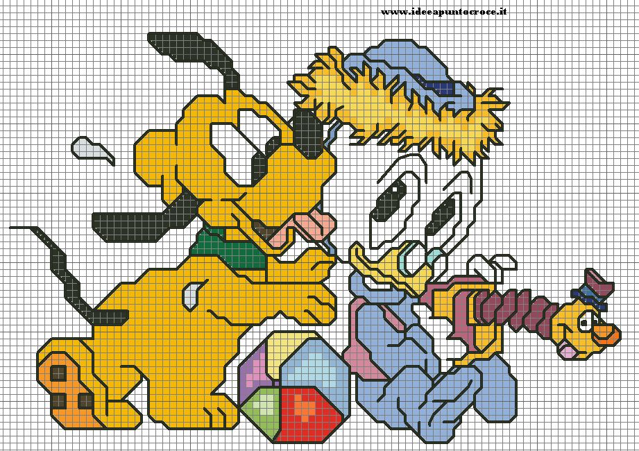 Disney Baby Cross Stitch Paperino Topolino Minnie Pluto Schemi Gratuiti Per Punto Croce