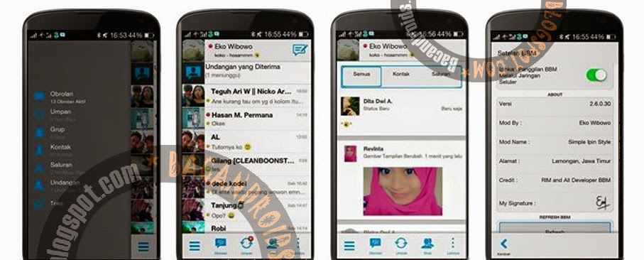 Aplikasi BBM Mod Versi 2.6.0.30 Simple Ipin Style Apk free gratis