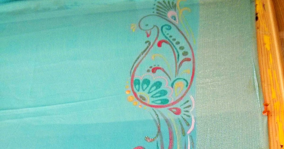 crazy for colors! Hand Painted Saree...