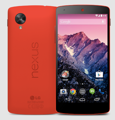 Nexus 5 red edition visto fronte e retro.