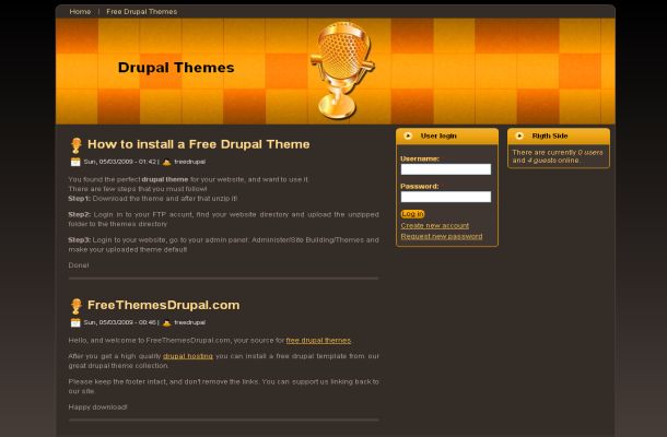 Free Drupal Dark Music Orange Theme Template Free Drupal Dark Music Orange Theme Template