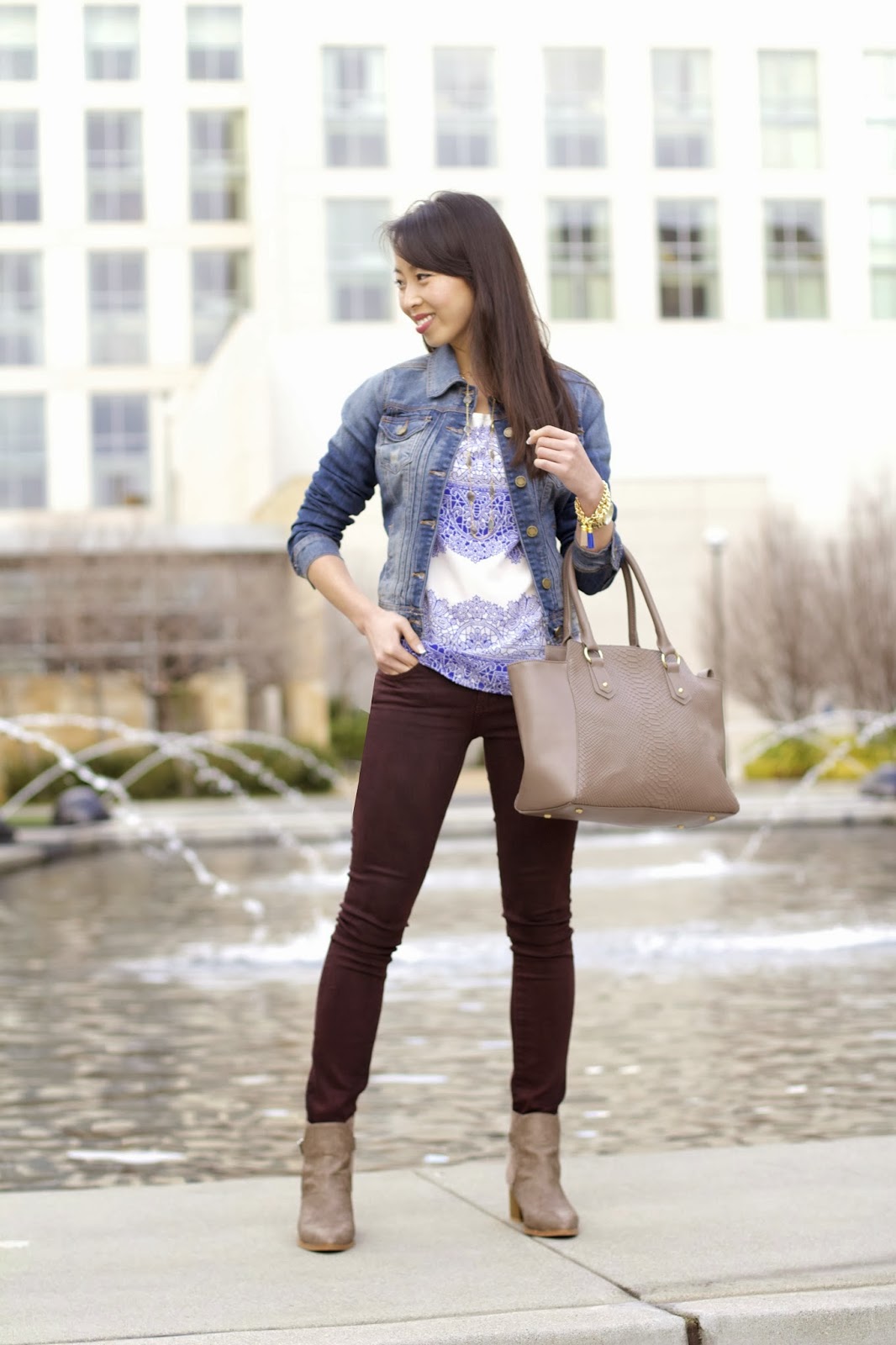 Connnietang: Taupe Booties & Purse Taupe Booties & Purse. Outfit Details - Connnietang: Taupe Booties & Purse